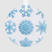 Klassieke blauwe en witte sneeuwvlokken kerst ornament (achterkant)