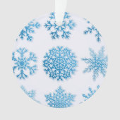 Klassieke blauwe en witte sneeuwvlokken kerst ornament (voorkant)