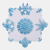 Klassieke blauwe en witte sneeuwvlokken kerst ornament kaart (Achterkant)