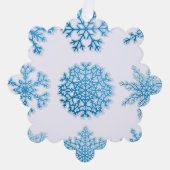 Klassieke blauwe en witte sneeuwvlokken kerst ornament kaart (Voorkant)