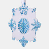 Klassieke blauwe en witte sneeuwvlokken kerst ornament kaart (Links)