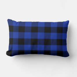Klassieke blauwe en zwarte Buffalo Plaid Kussen