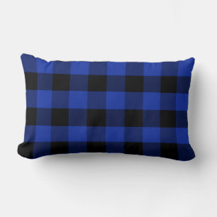 Klassieke blauwe en zwarte Buffalo Plaid Kussen