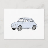 Klassieke blauwe fiat 500 Topolino potlood Tekenin Briefkaart (Voorkant)