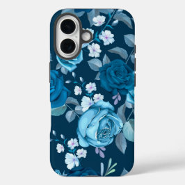Klassieke Blauwe Floral iPhone 16 Hoesje