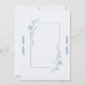 Klassieke blauwe Floral Weddenschap Kaart (Achterkant)