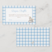 Klassieke Blauwe geruite Rocking Paard Luier Raffl Informatiekaartje (Voorkant / Achterkant)