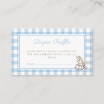 Klassieke Blauwe geruite Rocking Paard Luier Raffl