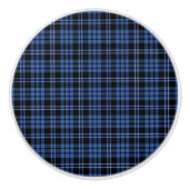 Klassieke Blauwe geruite Tartan Patroon Keramische Keramische Knop (Voorkant)