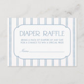 Klassieke blauwe gestreepte luierraffle informatiekaartje (Voorkant)