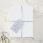 Klassieke Blauwe Gingham Baby Shower Cadeaulabel (Met Touw)