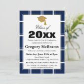 Klassieke Blauwe GraduPartij Kaart (Staand voorkant)