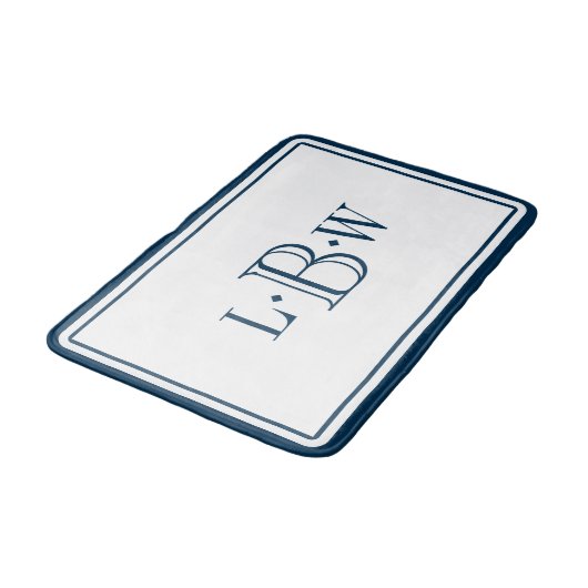 Klassieke blauwe grens geprogrammeerd badmat (Gekanteld)