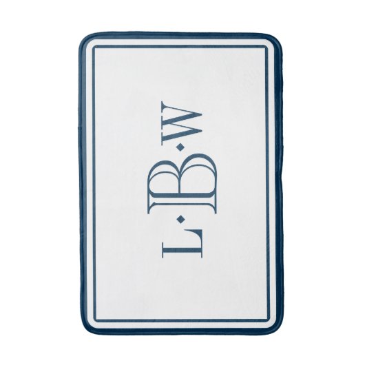 Klassieke blauwe grens geprogrammeerd badmat (Voorkant Verticaal)