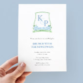 Klassieke Blauwe Groene Couples Crest Passen getro Kaart