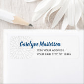 Klassieke blauwe haakjescode etiket (Insitu)