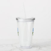 Klassieke blauwe hortensia bloem met naam acryl drinkbeker (Links)