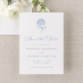 Klassieke Blauwe Hortensia Bruiloft Save The Date