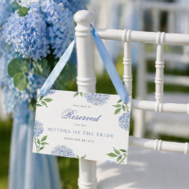 Klassieke Blauwe Hortensia Huwelijks Stoelkaart Kaart