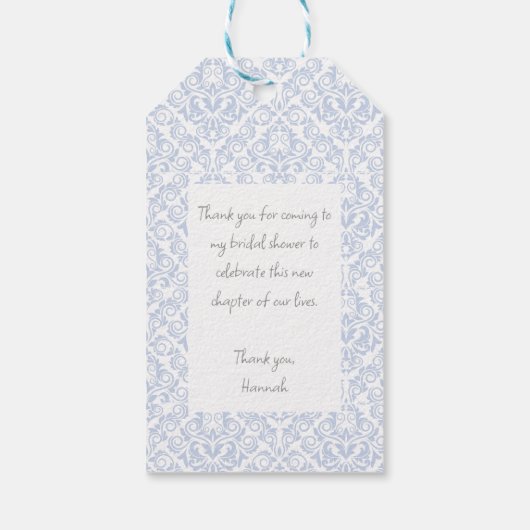 Klassieke blauwe Hydrangea gepersonaliseerd Cadeaulabel (Achterkant)