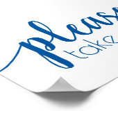 Klassieke blauwe kalligrafie | Manuscript gelieve  Poster (Hoek)