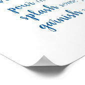 Klassieke blauwe kalligrafie | Manuscript Momosa B Poster (Hoek)