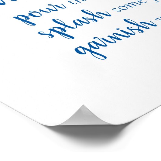 Klassieke blauwe kalligrafie | Manuscript Momosa B Poster (Hoek)