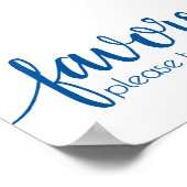 Klassieke blauwe kalligrafie | Tabelteken voor sne Poster (Hoek)