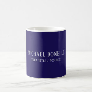 Klassieke Blauwe Kleur Elegante Serif Lettertype M Koffiemok