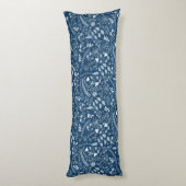Klassieke blauwe kleur van het Jaar | Boho Floral Lichaamskussen (Achterkant (Verticaal))