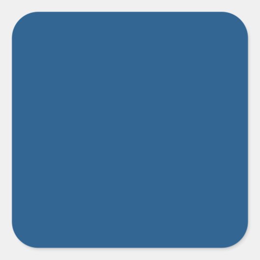 Klassieke blauwe kleur vierkante sticker (Voorkant)