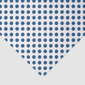 Klassieke Blauwe Kuip Dots op Wit Tissuepapier (Detail)