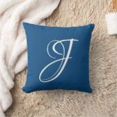 Klassieke Blauwe Letter J Monogram Beginletter Op Kussen (Deken)