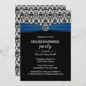 Klassieke blauwe lint & Damask van de opwarmingspa Kaart (Voorkant / Achterkant)