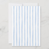 Klassieke blauwe lintboog baby shower uitnodiging (Achterkant)
