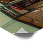 Klassieke blauwe MGB roadster sportauto. Poster (Hoek)