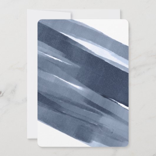 Klassieke Blauwe moderne Doopuitnodiging Kaart (Achterkant)