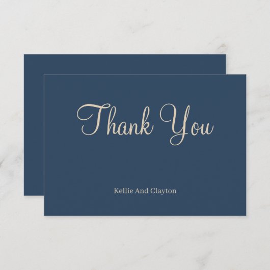 Klassieke blauwe moderne minimalistische bruiloft (Voorkant / Achterkant)