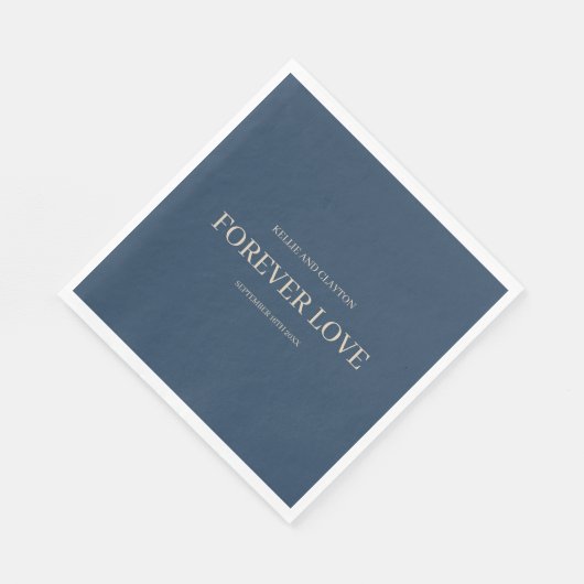 Klassieke blauwe moderne minimalistische bruiloft  servet (Hoek)