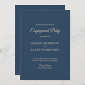 Klassieke Blauwe Moderne Minimalistische Partij Kaart (Voorkant / Achterkant)