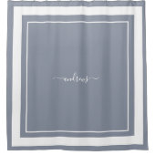 Klassieke blauwe monogram handtekening Shower Curt Douchegordijn (Voorkant)