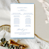 Klassieke, blauwe monogram Waterverf Wedding Progr