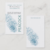 Klassieke blauwe pacock visitekaartje (Voorkant / Achterkant)