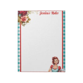 Klassieke Blauwe Pinup Notitieblok