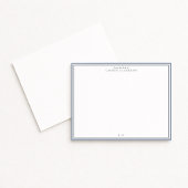 Klassieke blauwe rand monogram briefkaart