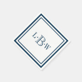 Klassieke blauwe rand monogram servetten (Hoek)