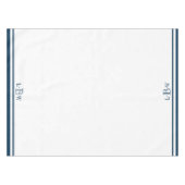 Klassieke blauwe rand monogram tafelkleed (Voorkant (Horizontaal))