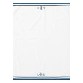 Klassieke blauwe rand monogram tafelkleed (Voorkant)