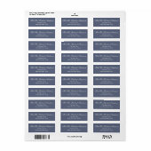 Klassieke blauwe retouradreslabels etiket (Full Sheet)