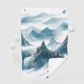 Klassieke Blauwe Rolling Bergen Schilderen Golfhanddoek (Insitu)